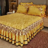 Plush Golden Winter Bedspread - Luxury Queen King Bedding Set - Himpall